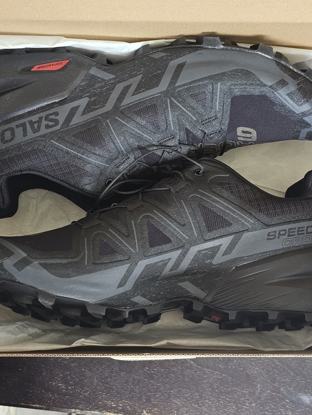 Salomon Black Speedcross Trail Running Shoes Size 12